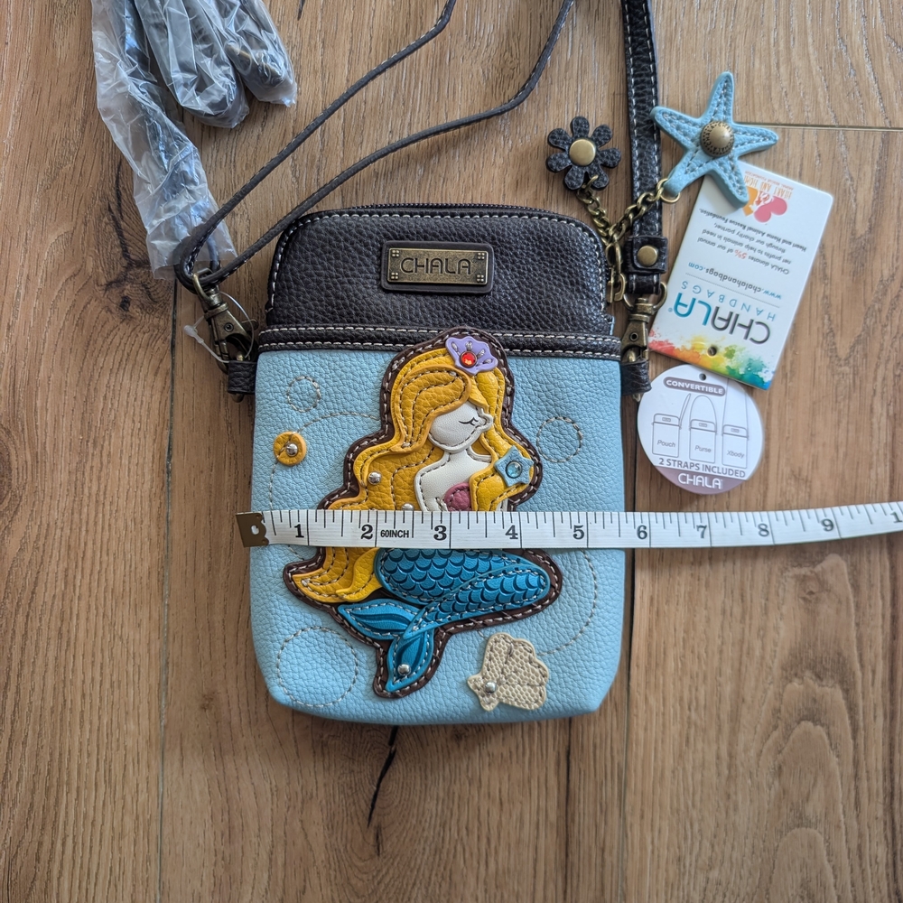 Chala Mermaid Crossbody Bag - Blue and Brown - Picture 3 of 8